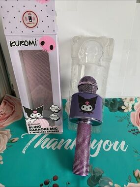 Kuromi Bling Karaoke Microphone Bluetooth Wireless Speaker Sanrio Purple